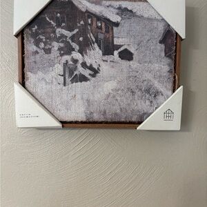 Hearth & Hand Winter Village Canvas Art in White and Brown